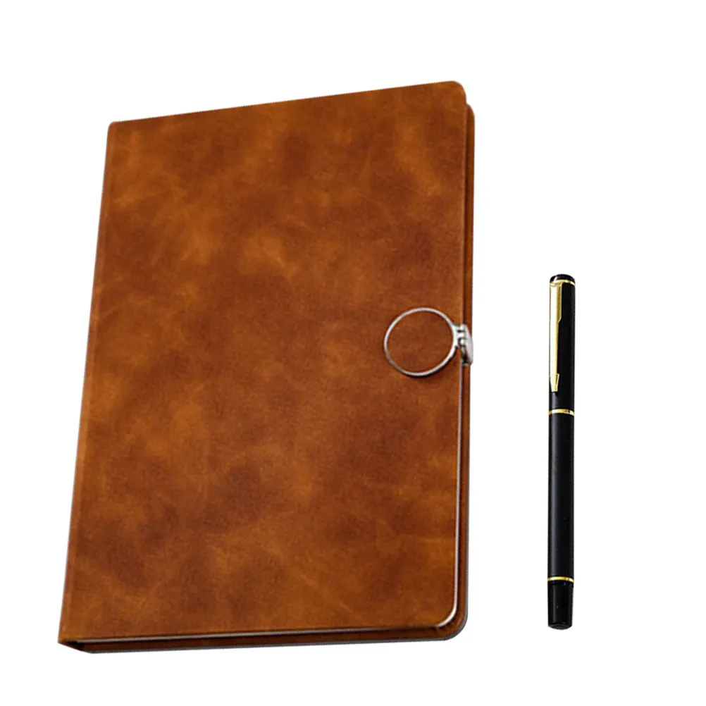 1Set Premium Imitation Writing Notebook Diary Book Notepad with Pen Thick Smooth Dowling Paper Portable for Students