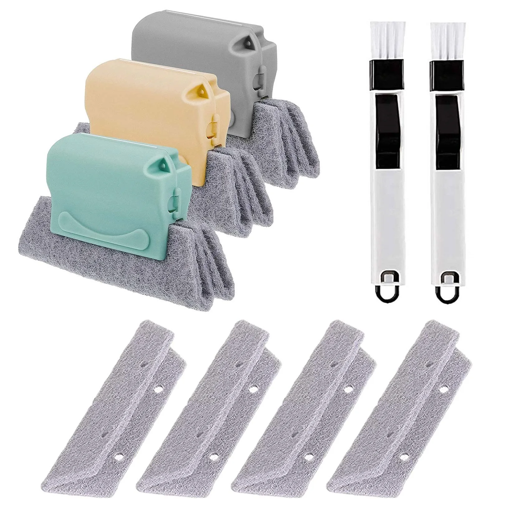 9 PCS Magic Window Track Cleaner Window Groove Cleaning Brush Tools Set Hand-held Shutter Car Vents Door Groove Gap Brushes Kit