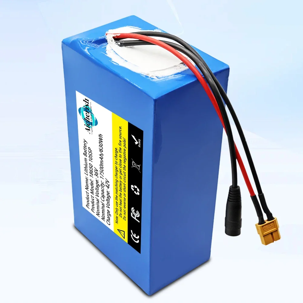 18650 10S5P 36V 17500mAh Lithium Ion Battery Pack with Charger,for Modified Bicycle Scooter Electric Vehicle 36V Battery