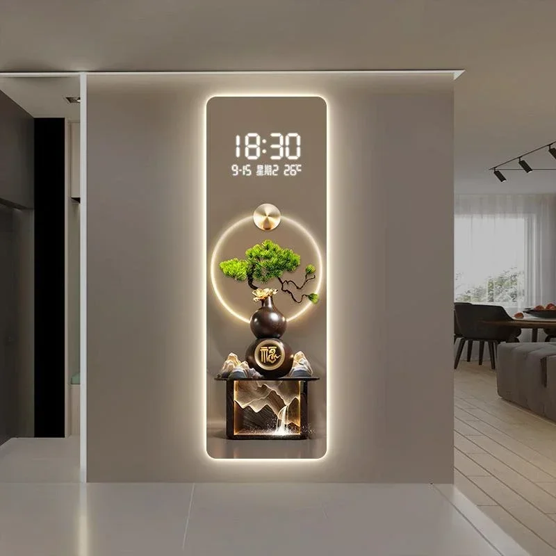 Plug In Led Light Wall Clock Large With Thermometer Date Luxury Living Room Clock Wall Bedroom Modern Horloge Murale Home Decor