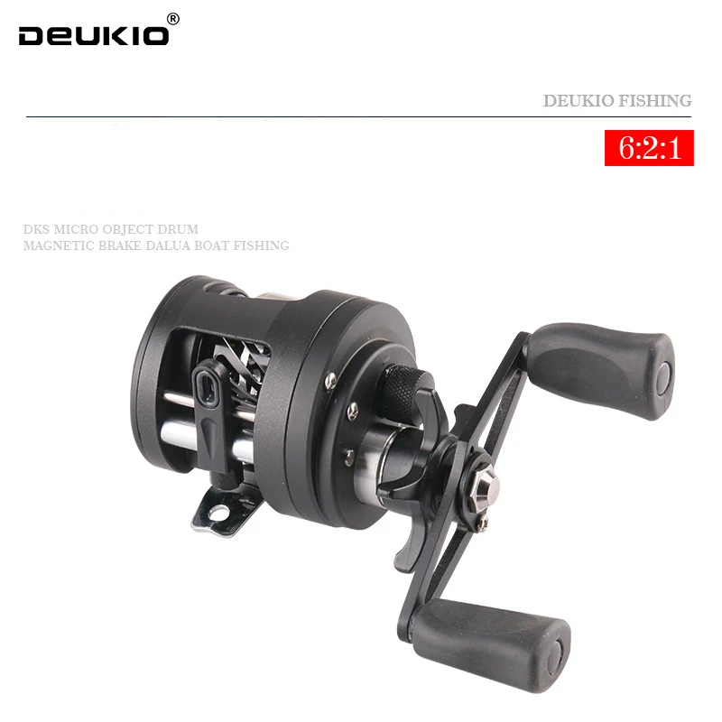 DEUKIO 2024 Black Trolling Drum Fishing Reels Left/Right Hand 11+1BB Trolling Reel Max Drag 5kg Pesca Offshore Fishing