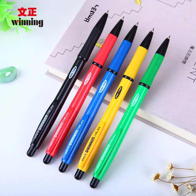 Korean Kawaii Stationery Blue Refill Cilck Ball Pen 0.7mm Winning 2011E Ballpoint Pens for Student Office and School Supplies