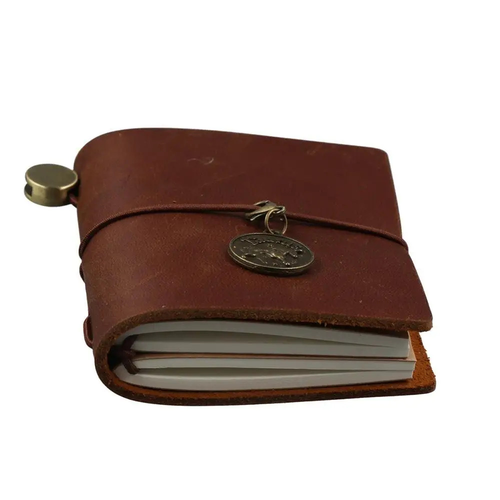 Vintage Writing Cowhide Cover Sketchbook Sketching Handmade Traveler Notebook DIY Leather Diary Notebook Hand Account view 3