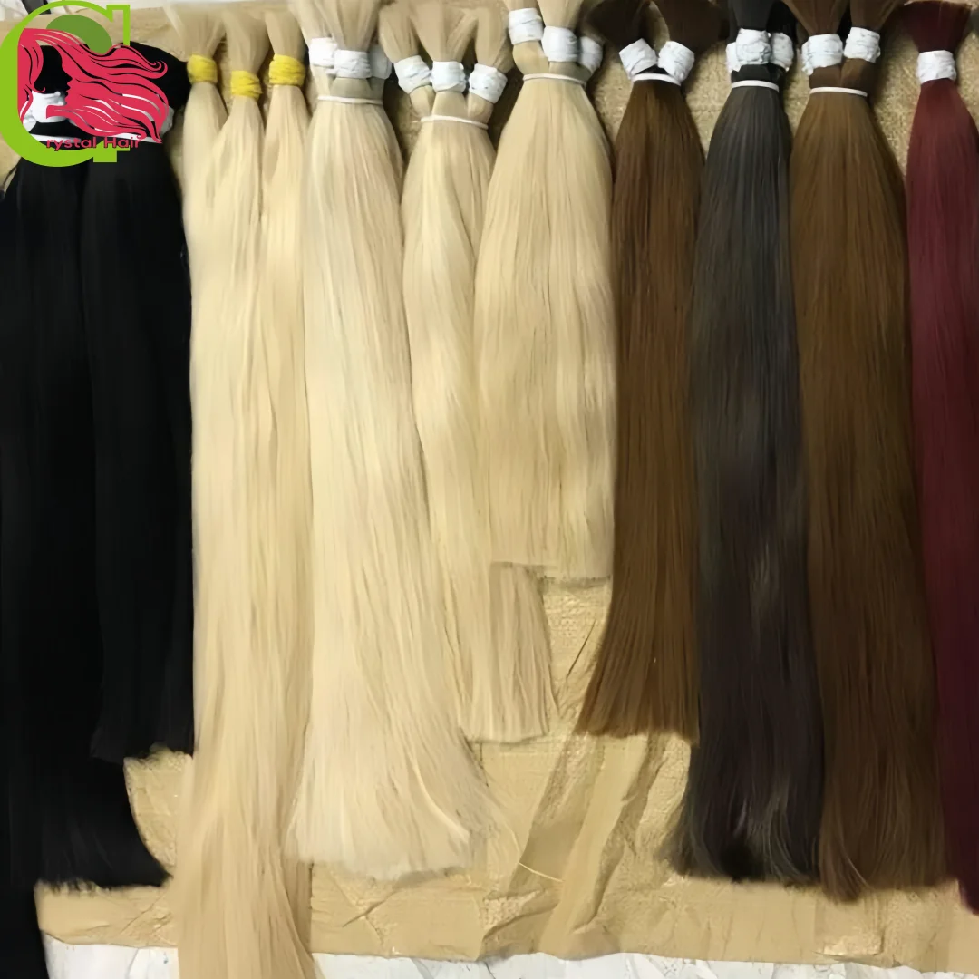 شعر أسود طبيعي حقيقي لا لحمة شعر ريمي فيتنام 100% شعر بشري السائبة 12A حزم شعر مستقيم 613 شقراء 18 بوصة للتضفير #1