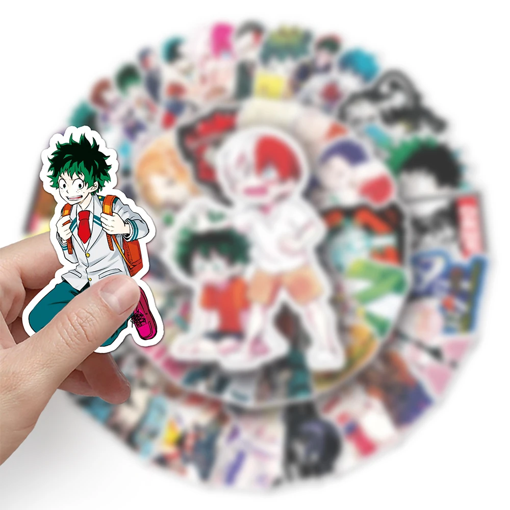 10/30/50/100pcs My Hero Academia Stickers Anime Waterproof Graffiti Phone Case Laptop Skateboard Cool Kids Cartoon Sticker Toys