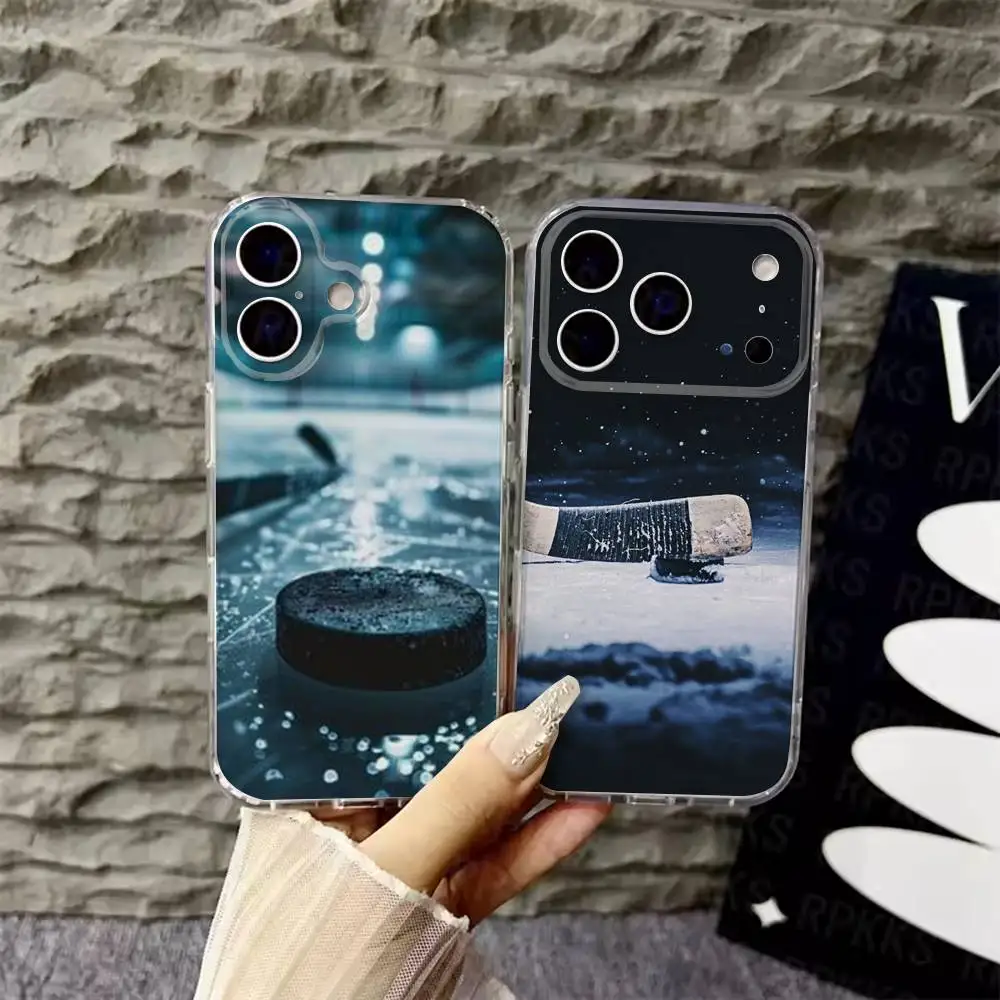 

Ice Hockey Rink Puck Phone Case For iPhone 6,16,15,14,13,12,11,17 Pro,Max,Plus,X,XS,XR,SE,Mini Transparent Soft Cover