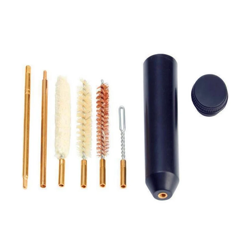 Kit de nettoyage de pistolet noir, 7 pièces, 9 mm, tige de pistolet à main, brosse, outils de nettoyage de pistolet 22/45/357/9mm