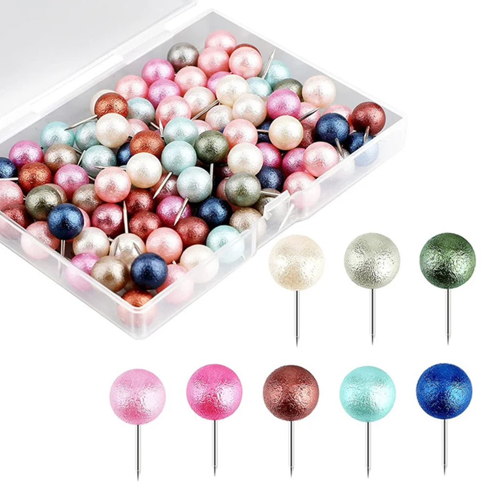 100 قطعة دبابيس ضغط الخريطة مع تصميم رأس كروي عقد قوي مقاوم للصدأ لدرسة الجغرافيا مجموعة ملحقات خريطة تنظيم المكتب #2