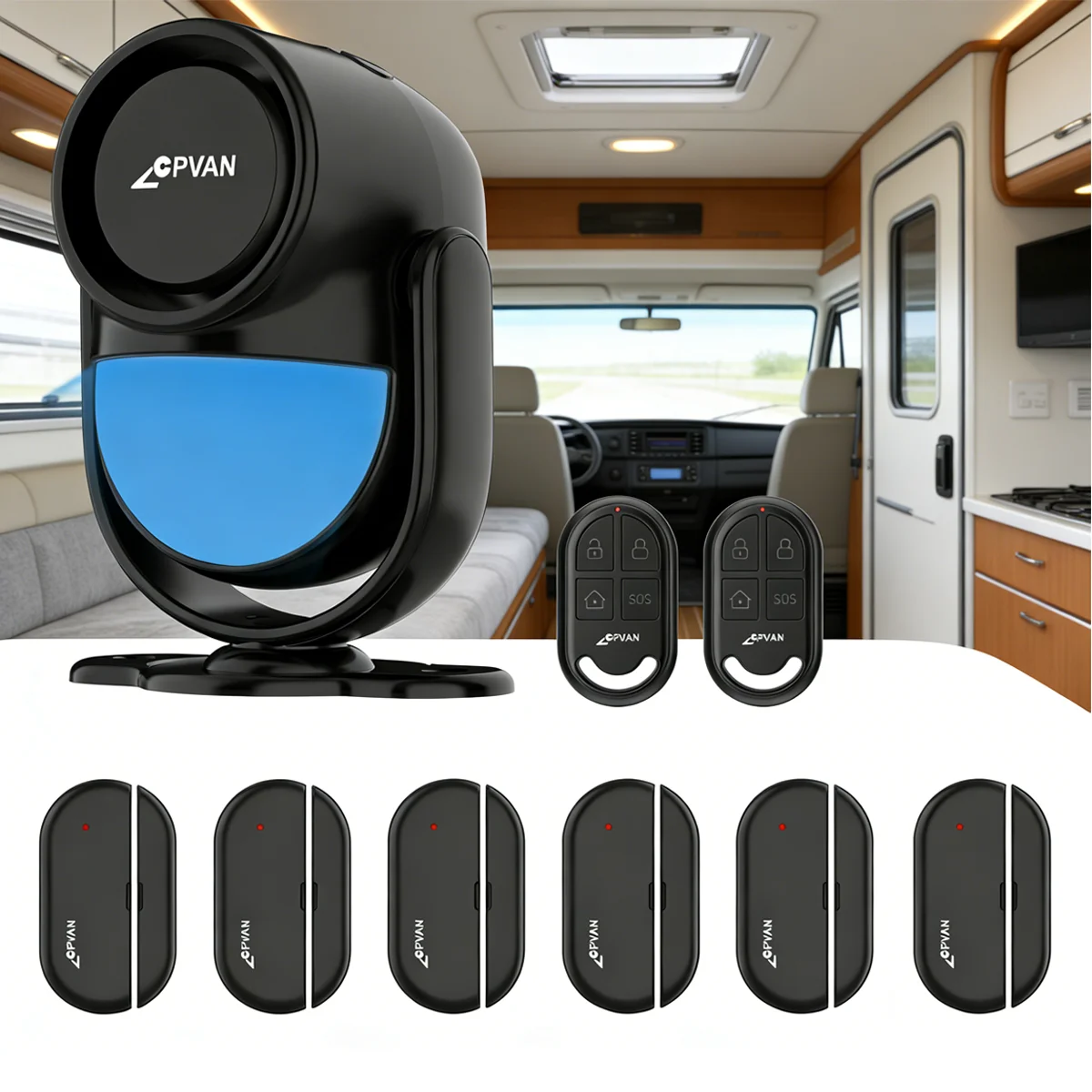 

Умная система сигнализации CPVAN для автодомов с пультом дистанционного управления и датчиком двери, беспроводная Wi-Fi сигнализация Tuya с датчиком движения, 120 дБ, детектор движения.