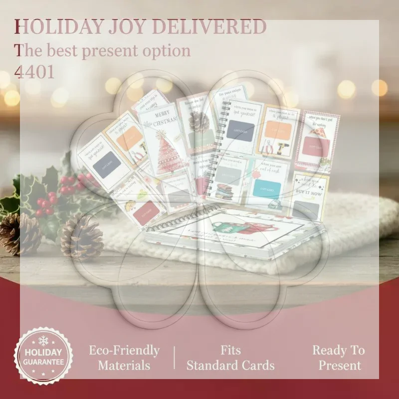 Spiral-Bound Christmas Gift Card Book Premium Thick Paper Durable Holiday Present for Teenagers Festival Party Use