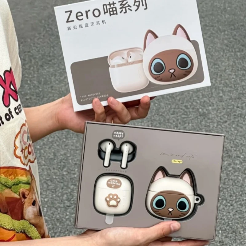 

Genuine Zero Meow Siamese Meow True Wireless Bluetooth Earphones For Games And Sports High Sound Quality Cute Birthday Gift