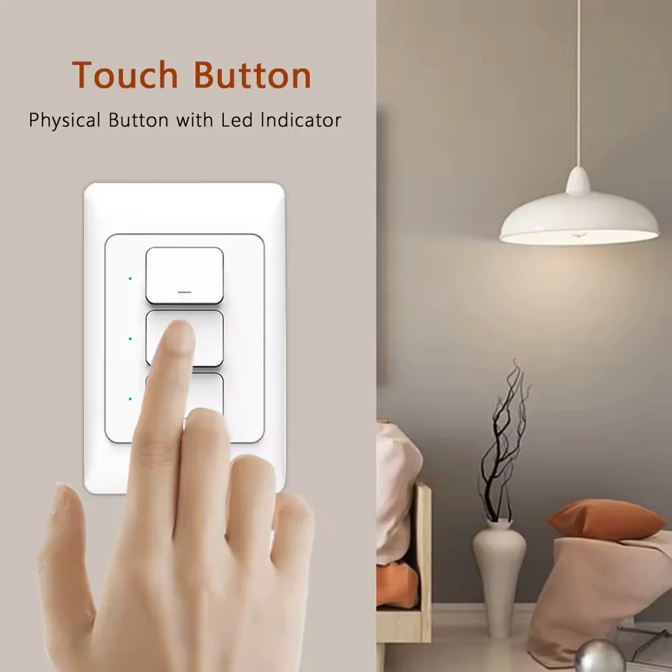VBU Tuya Zigbee 3.0 Smart Wall Switch Wall Push Button Physical Switches Smart Wireless Voice Remote Control Google Home Alexa