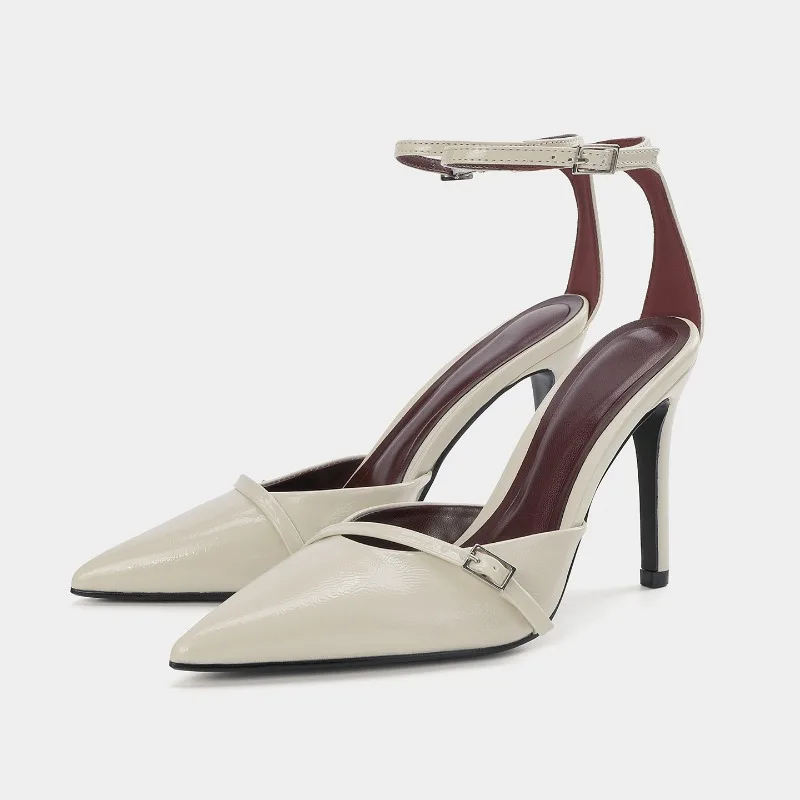 

Элегантные туфли-лодочки с узким ремешком и острым носком, женские модные босоножки на высоком каблуке с мелкой пряжкой на щиколотке, лаконичные удобные свадебные туфли