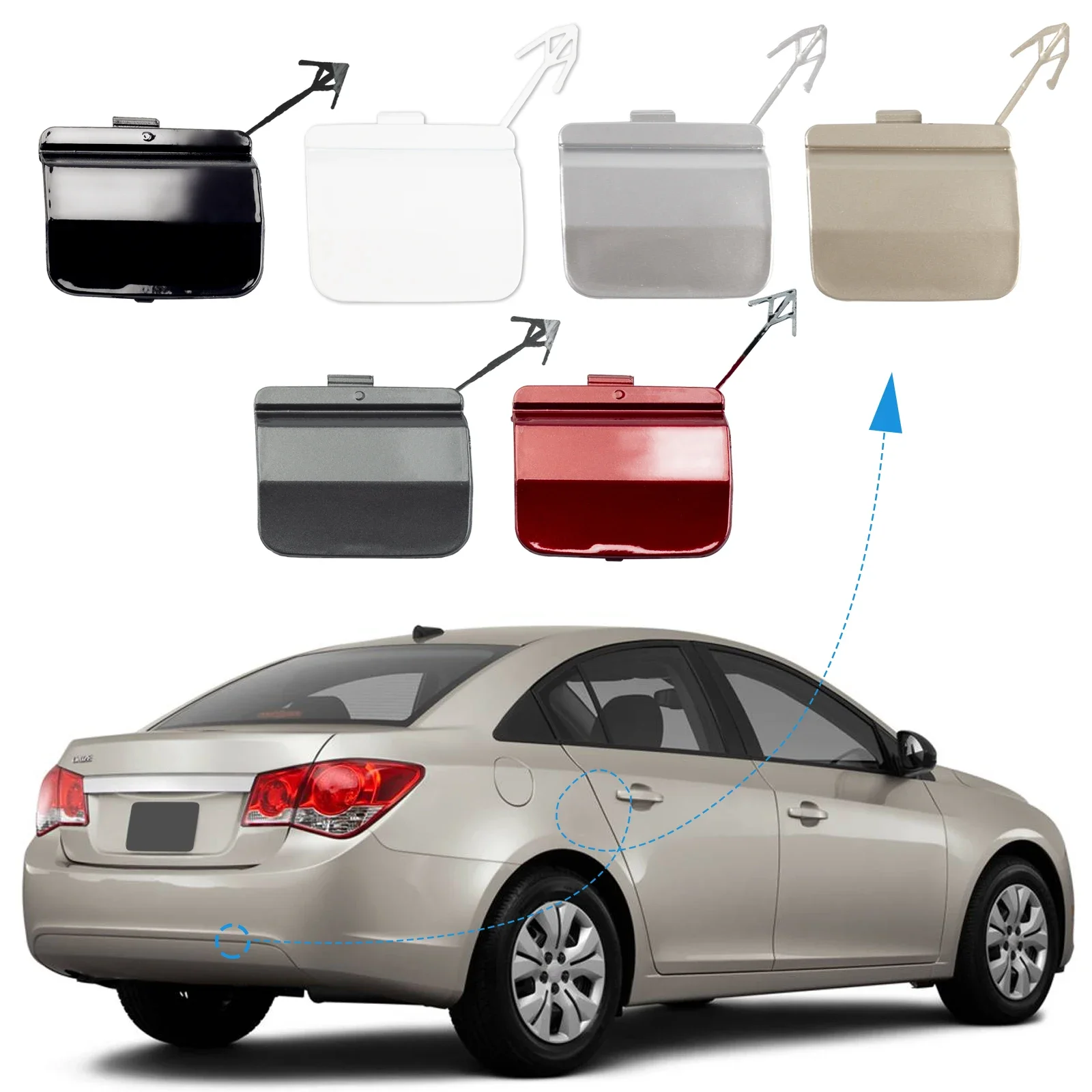 

Rear Bumper Tow Hook Cover Cap Towing Eye For Chevrolet Cruze Accessories 2009 2010 2011 2012 2013 2014 94563430