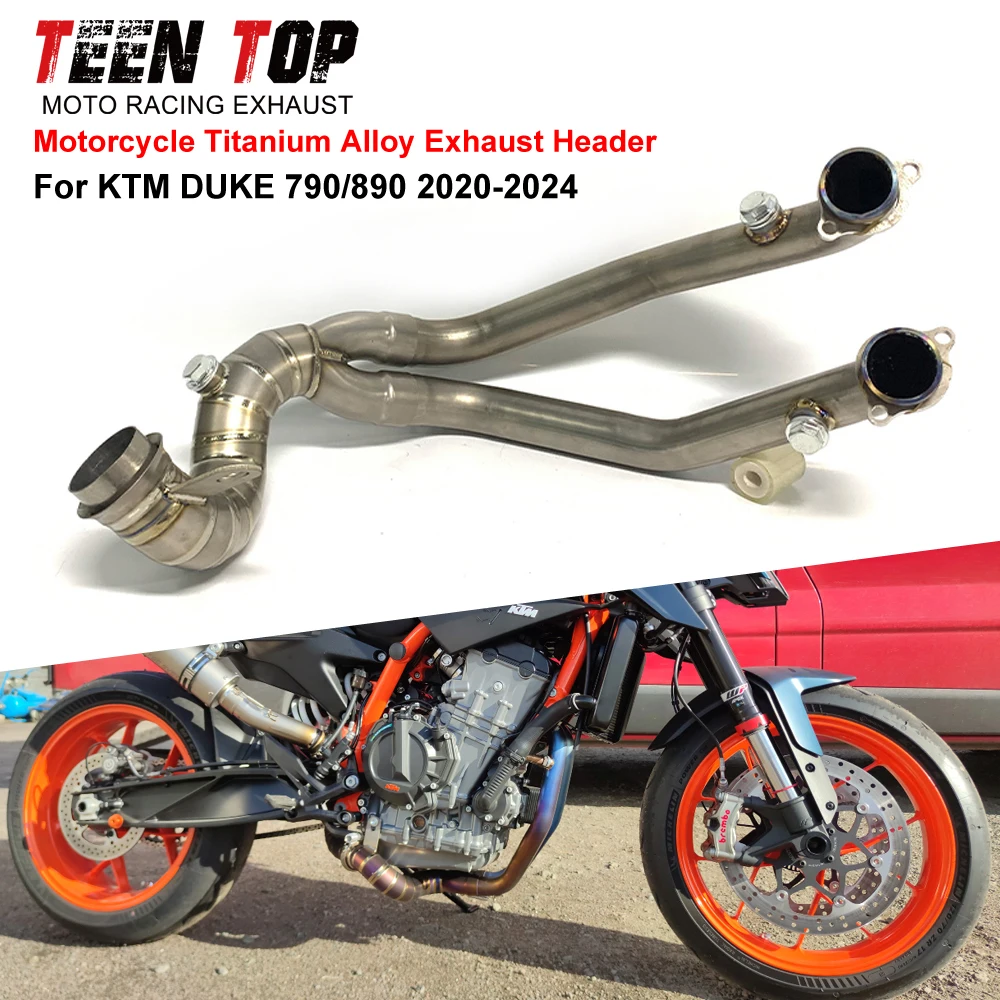 Duke 790 Exhaust Header Titanium Alloy Motorcycle Ecape Front Link Pipe For KTM DUKE 790/890 2020-2024 Connect to Catalyst Tube