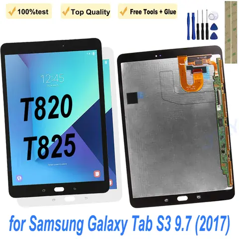 Original AMOLED for Samsung Galaxy Tab S3 9.7 SM T820 T825 T827 Tablet Display Panel Touch Screen Digitizer Assembly Replacement