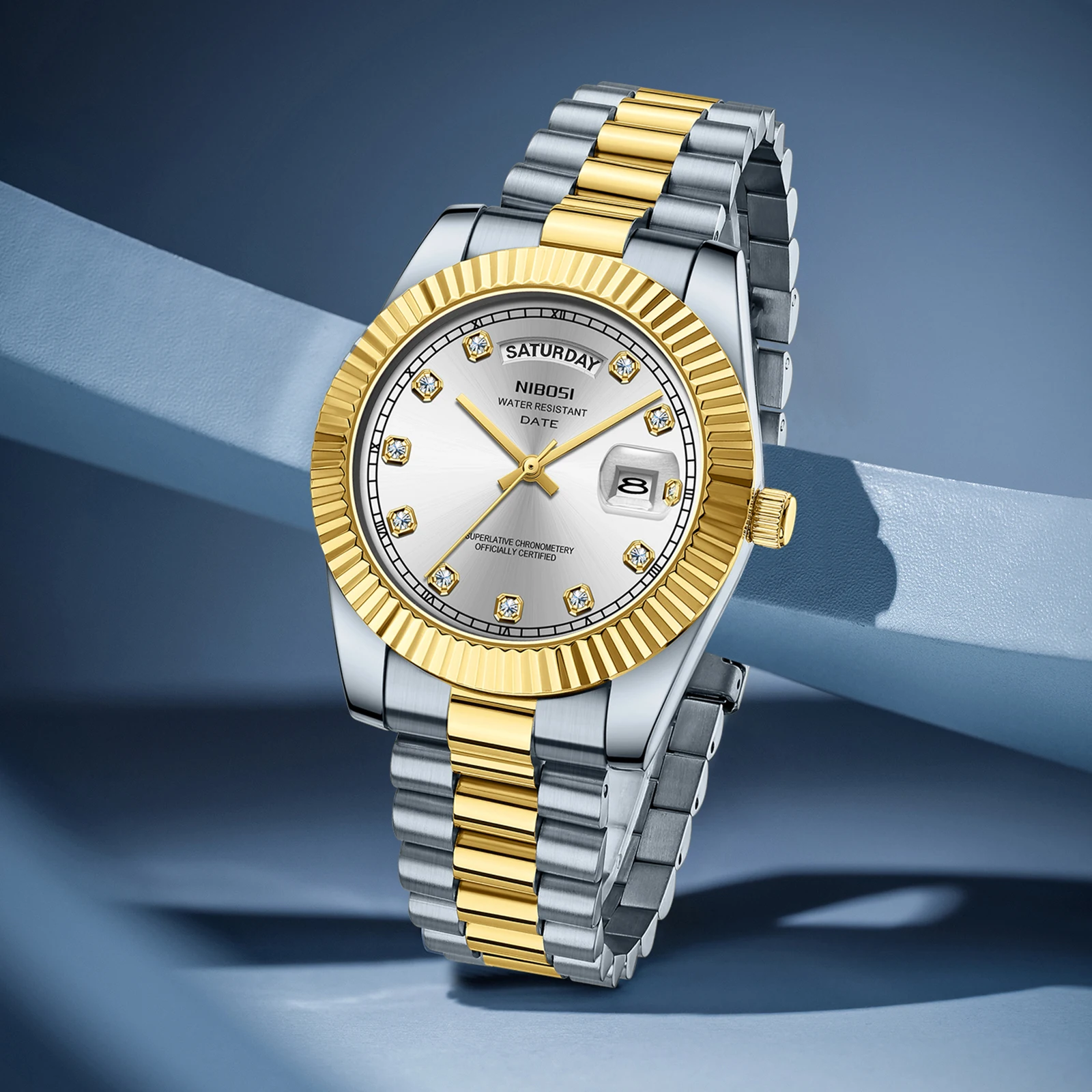Nibosi-ساعة يد رجالية فاخرة ، مقاومة للماء ، مضيئة ، فولاذ مقاوم للصدأ ، كاجوال ، كوارتز ، للرجال
