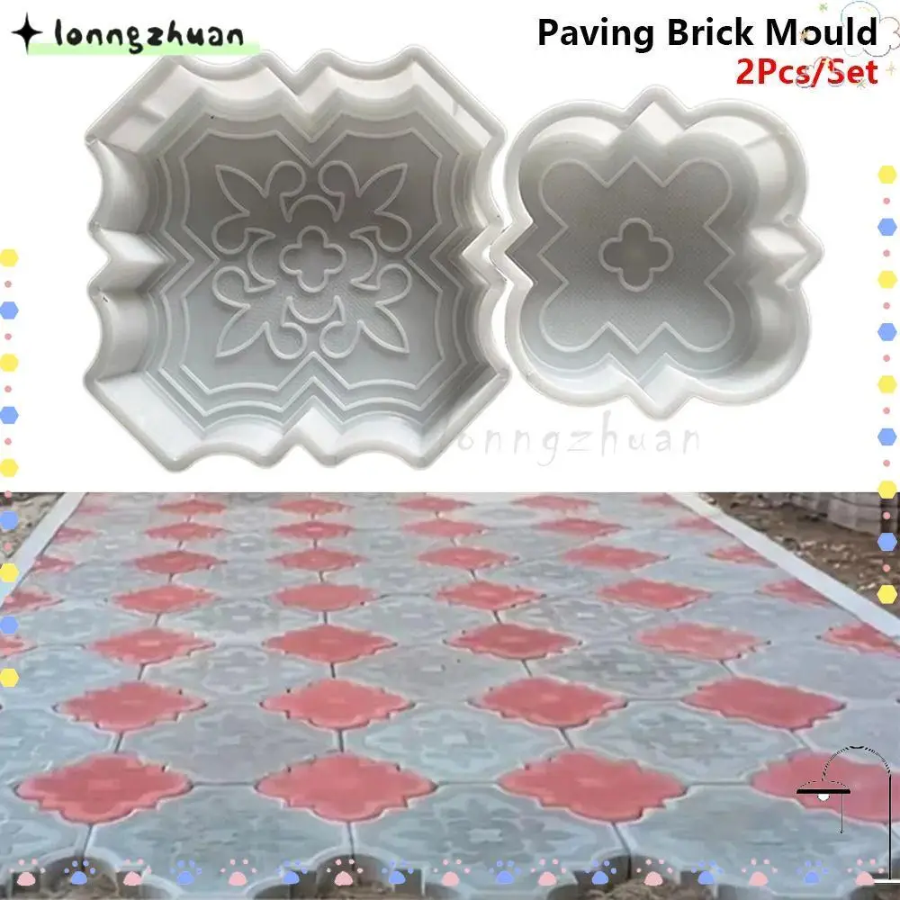 

Paving Brick Mould,Plastic Stepping Stone Paver , Reusable Big Small Flowers DIY Concrete Path Maker Mold Lawn Patio Yard Garden