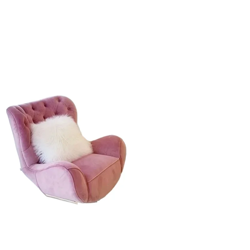 

North American light luxury single sofa French pink Internet celebrity balcony bedroom tiger chair American retro