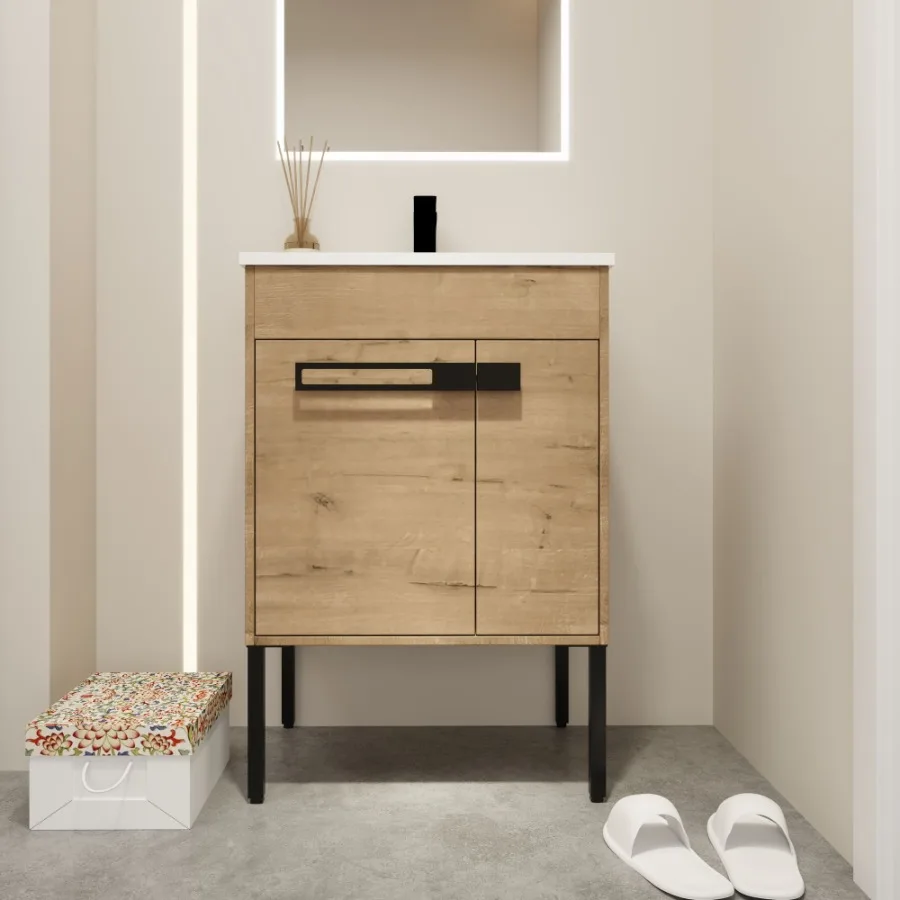 Vanity da bagno da 24 pollici con lavabo Vanity da bagno indipendente o galleggiante è una conversione opzionale24*1800324IMO1 KDPacking