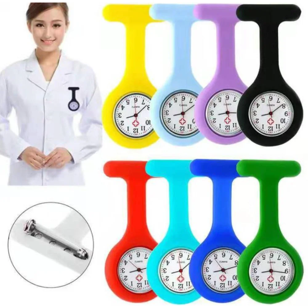 200pcs Silicone Nurse Watch Pocket Colourful Professional Useful Medical Watches Portable Outdoor Tools Gift