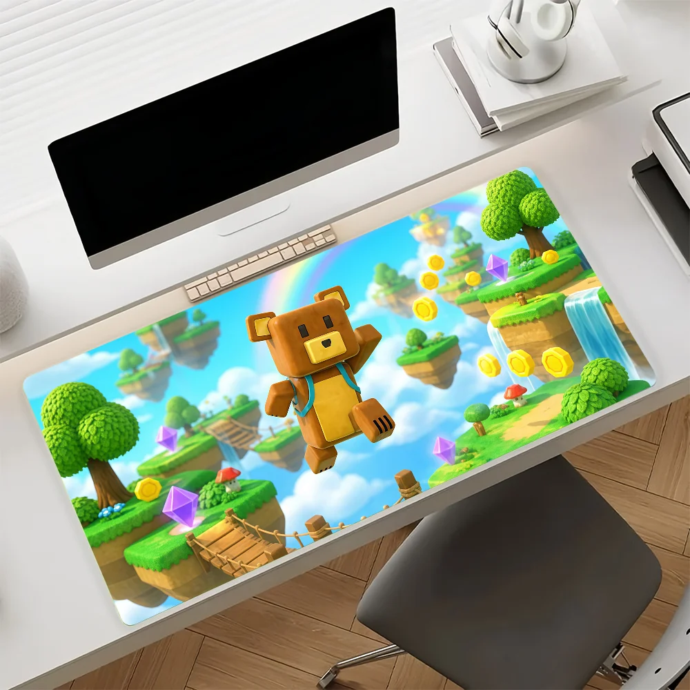 Game S-Super Bear A-Adventure Mouse Pad Anti Slip Rubber Edge Locked Thickened Laptop Gaming Desk Mat