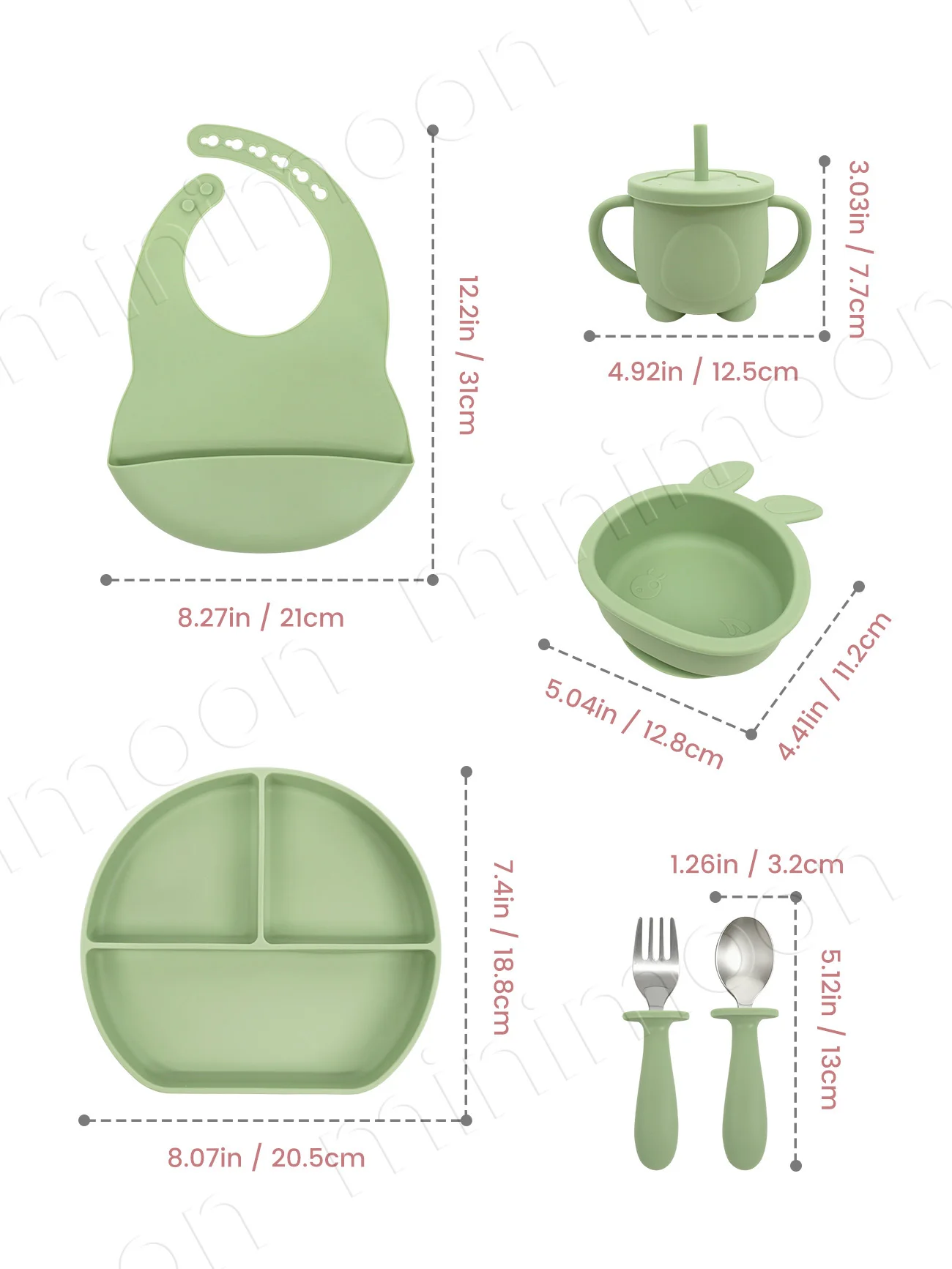 6Pcs Silicone Kids Feeding Set with Plate, Bowl & Straw Cup – Newborn Baby Gift Tableware