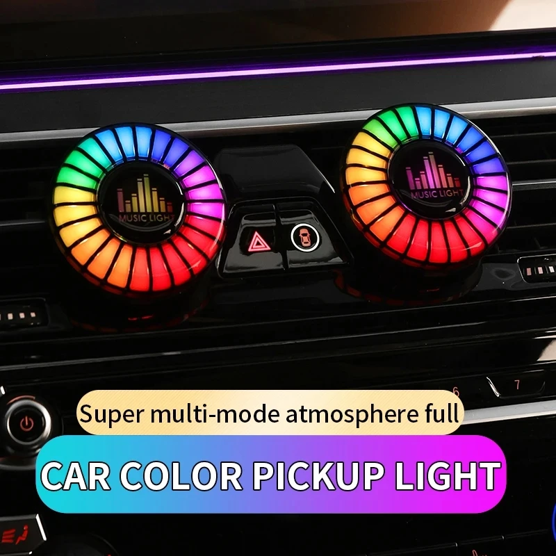 256Colors Option App Control Car Music Rhythm Lamp Air Freshener RGB LED Strip Sound Control Car Interior Music Light with Aroma