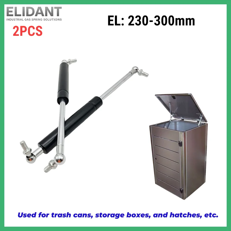 2PCS 100N 150N 200N 230-300mm Universal Gas Strut Trash Cans Lift Support Gas Spring Metal Ball Joints Storage Boxes Hatches