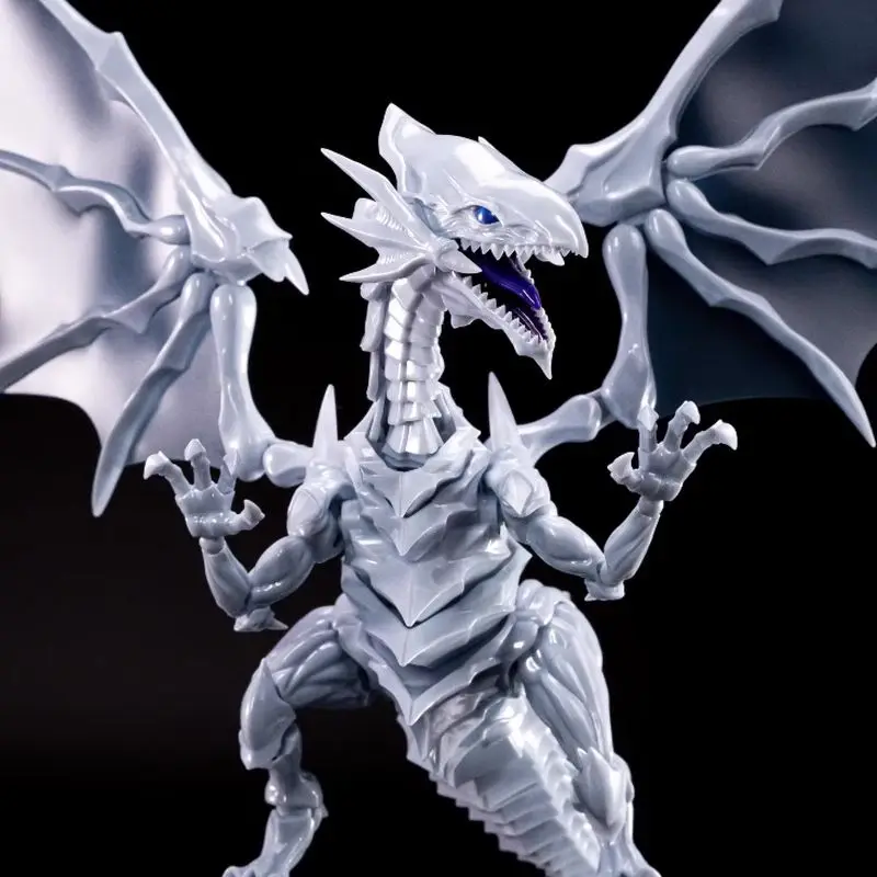 New Yu-Gi-Oh Blue-Eyes White Dragon Model Metal Spray-Painted Action Figures Assembly Kit Desktop Ornament Collect Gifts