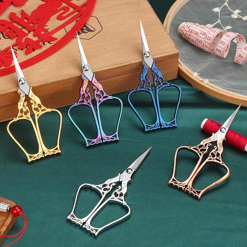 Antieke Kleine Borduurschaar Retro Kruissteek Vintage Schaar Voor Diy Naaigaren Knippen Stof Handwerk Accessoires