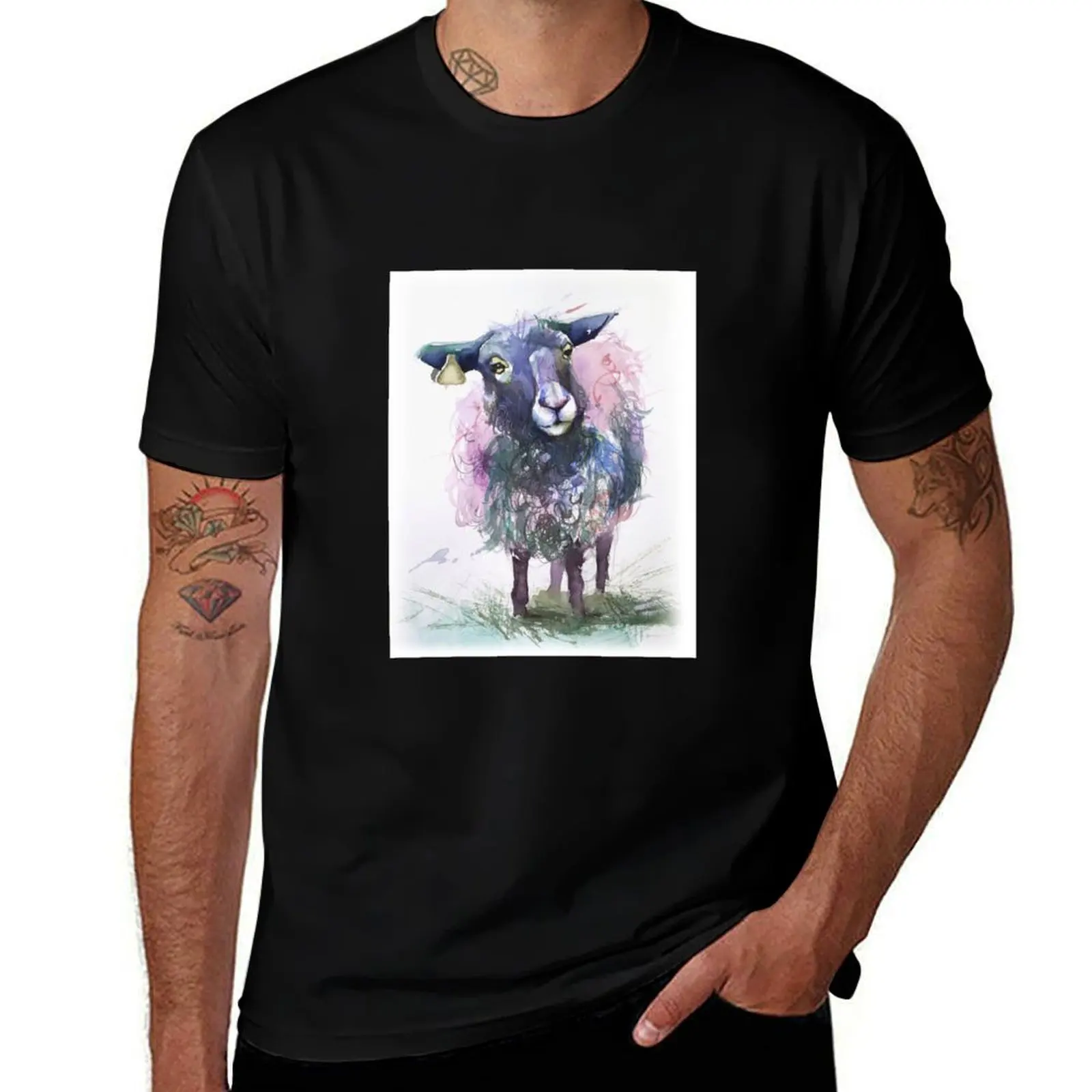 

Watercolor sheep T-Shirt Classic Print Short Sleeve Shirt