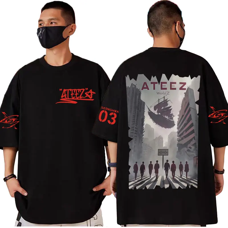 

Kpop ATEEZ 2025 World Tour in Your Fantasy T-shirt Fashion Hip Hop Short Sleeve T-shirts Men Women Summer Casual Loose T Shirts