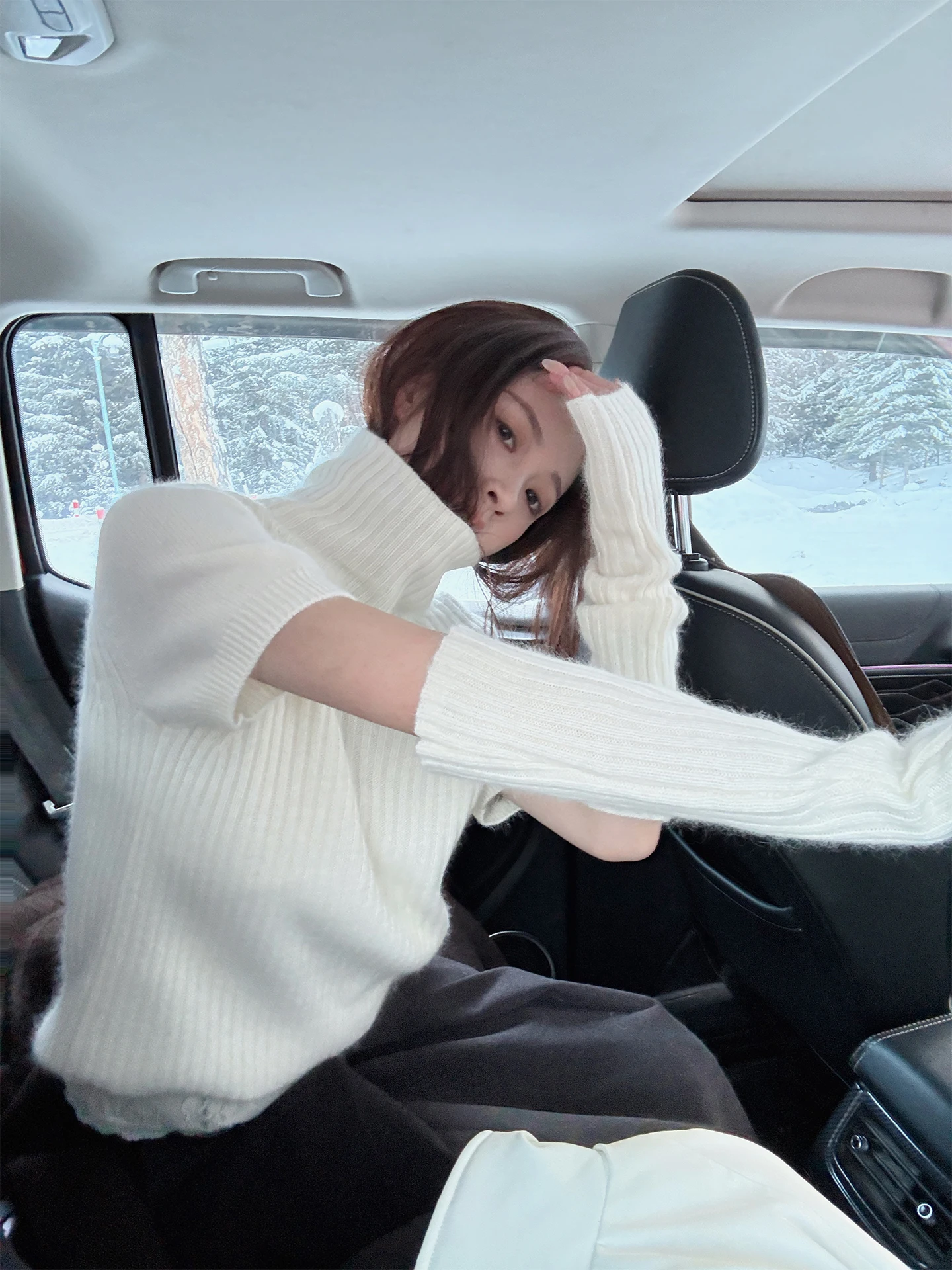 

Женский кардиган из шерсти с высоким воротником и отделкой из меха медведя, мягкий, повседневный, стильный, длинный, для дома и улицы...