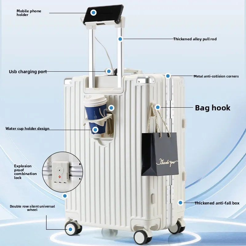 

20 Inch 24 Inch Aluminum Frame Hard Shell Spinner Suitcase Luggage TSA Lock Durable Impact Resistant Lightweight Cabin Size