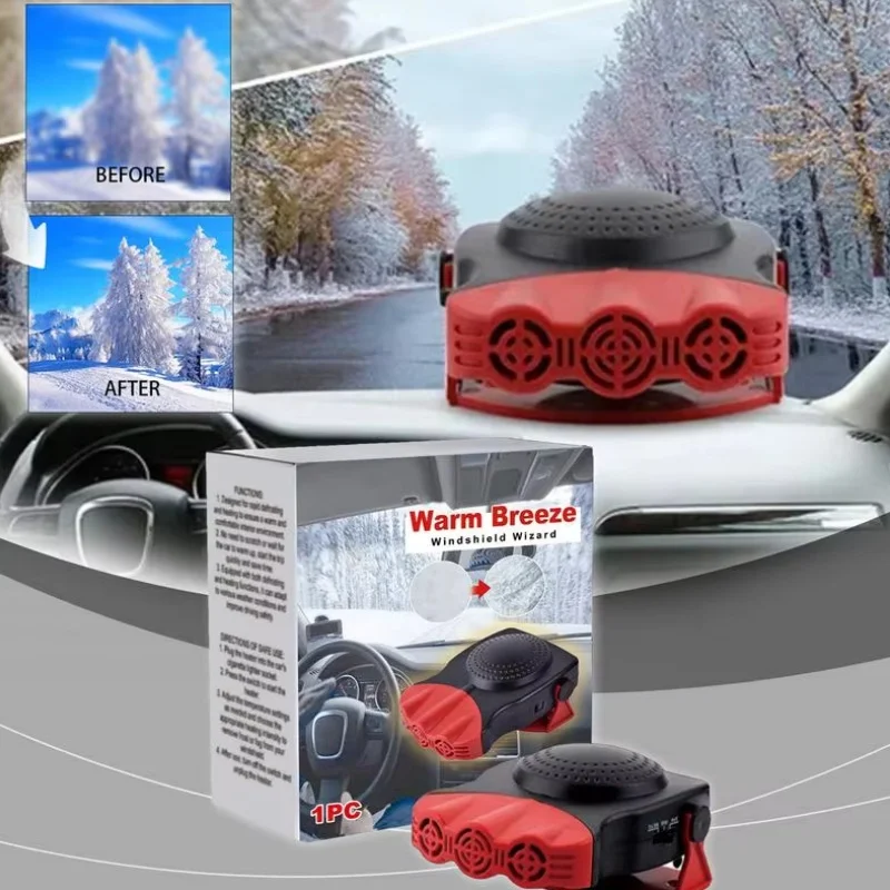 Car Defogger Heater Fan 2 In 1 Cooling Heating 12v/24v Fast Heating Defrost Defogger Windshield Car Anti-Fog Car Accessories