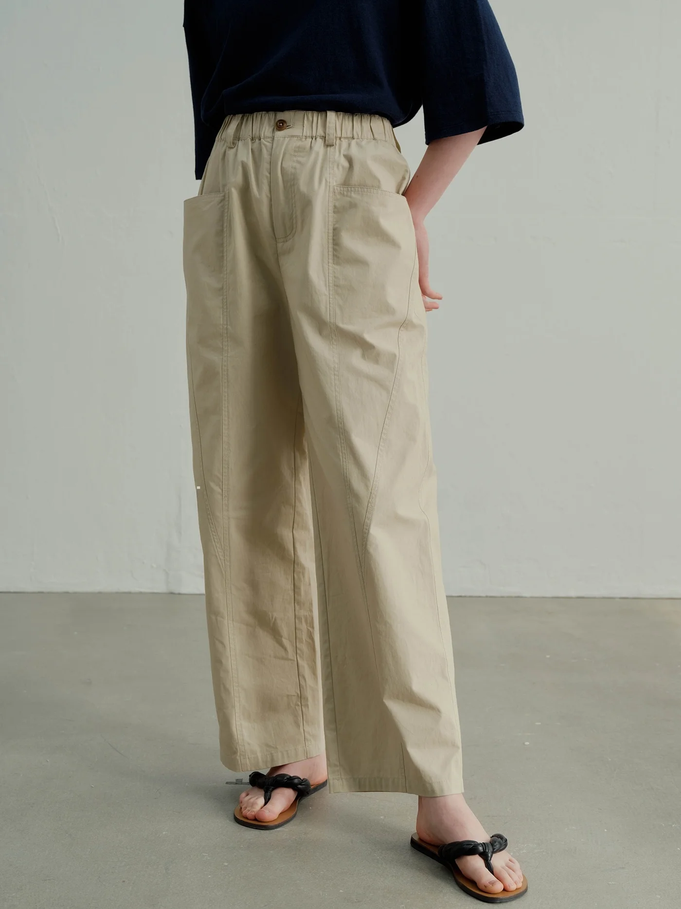 

Женские повседневные брюки с высокой талией цвета хаки, эластичные, для работы и отдыха, весна-лето-осень, длинные, прямого кроя, из смесового хлопка