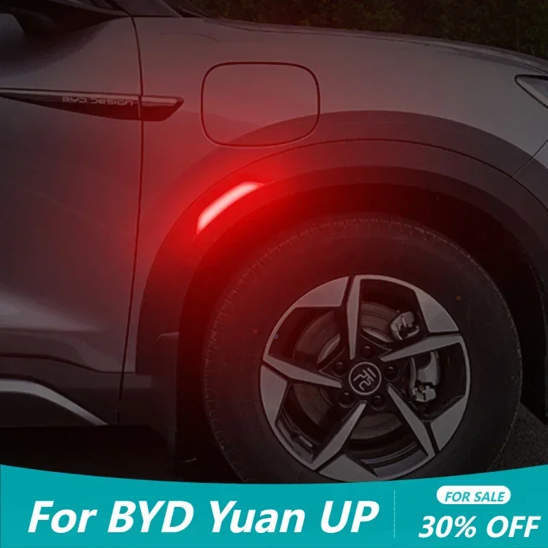 4pcs For BYD Yuan UP Wheel Eyebrow Reflective Sticker Appearance Color Change Decoration of The Whole Body Personality Warning