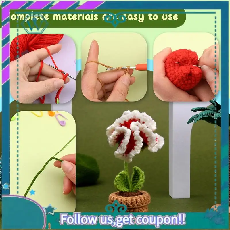 Kit de ganchillo de cártamo A09P con agujas de hilo de tejer de felpa fácil (juego 3 en 1)
