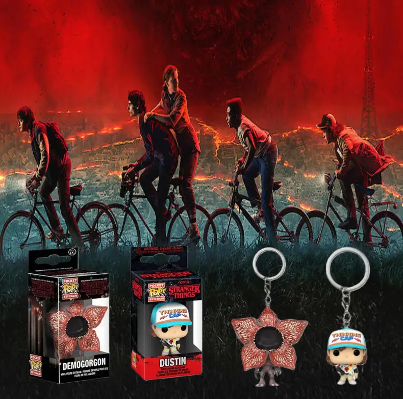 Precio mínimo Funko POP Stranger ELEVEN Demogorgon DUSTIN Barb Steve Robin llavero de bolsillo figura de vinilo modelo chico juguete regalos