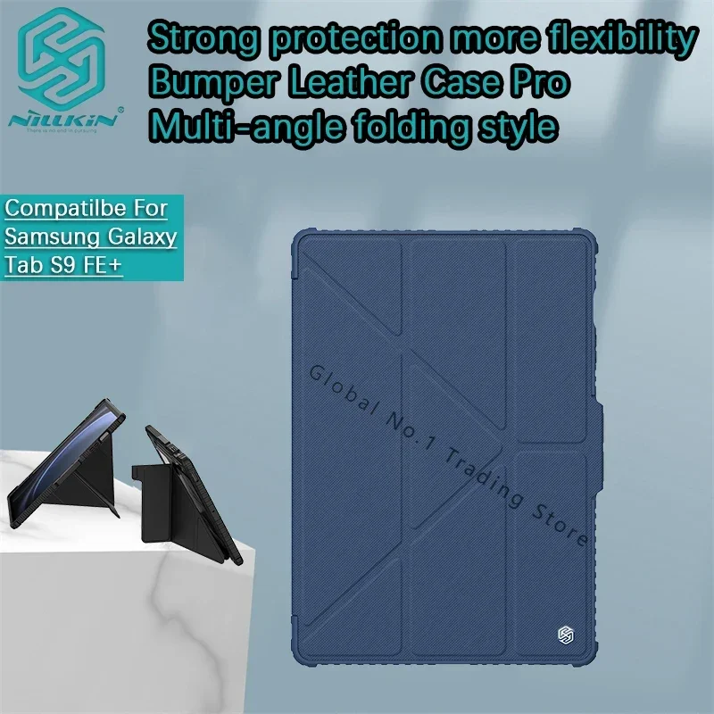 

Nillkin for Samsung Galaxy Tab S9 FE Plus/Tab S9 Plus Bumper Leather Case Pro（ Multi-angle folding style）phone case shell