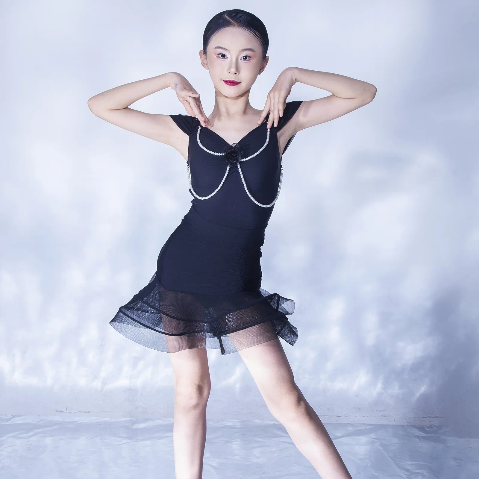 

2025 New Latin Dance Professional Dress Girls Ballroom Dance Competition Dresses Kids Chacha Samba Dancing Clothes SL12692