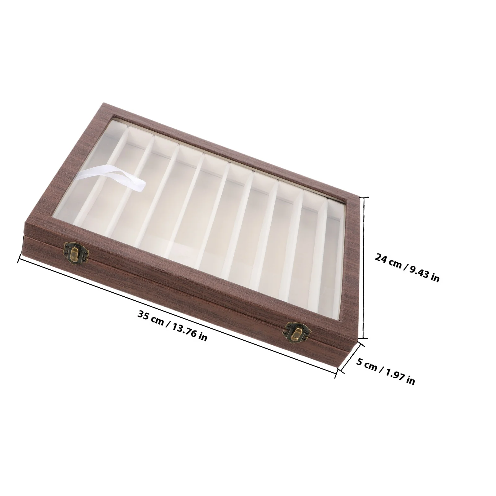 10 Grids Wooden Jewelry Box For Hair Accessories Storage Multi-Function Trinket Organizer Small Earring Bracelets Holder Desktop