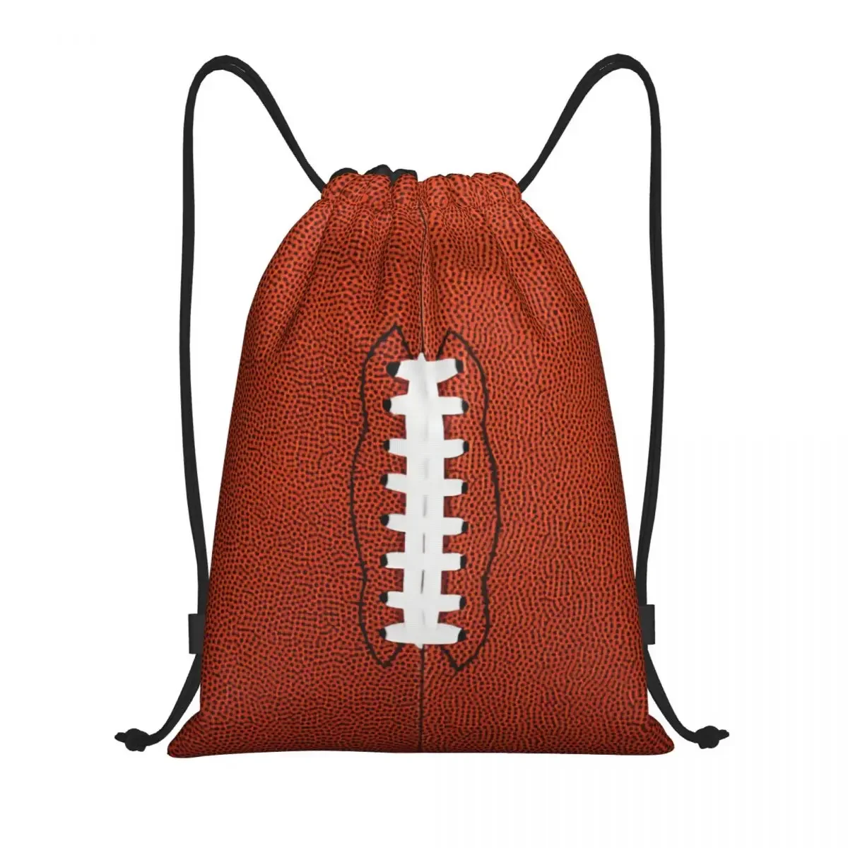 Custom Rugby Ball Stitching Drawstring Backpack Bags Men Women Lightweight Gym Sports Sackpack Sacks for Traveling