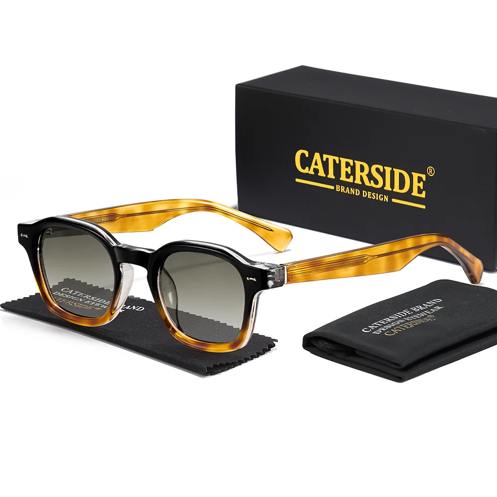 CATERSIDE جديد للجنسين ريترو فاسق نظارات الموضة إطار مربع حمض البروبيونيك دبوس الساق في الهواء الطلق الأساسية واقية من الشمس نظارات UV400