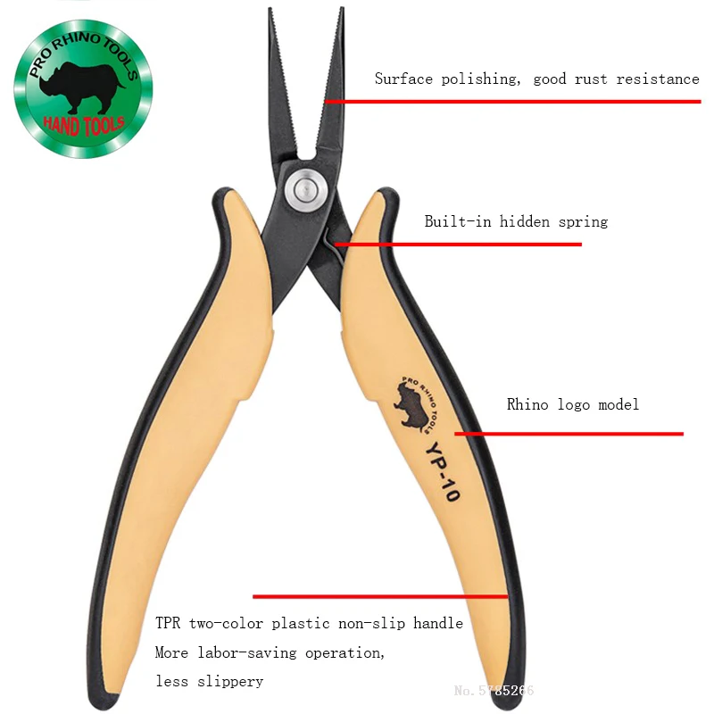 PRO RHINO TOOLS YP-10 Long Nose Pliers 6 Inch Special Sharp Toothed For Fishing Processing Jewelry Repairing Watch & Mobile