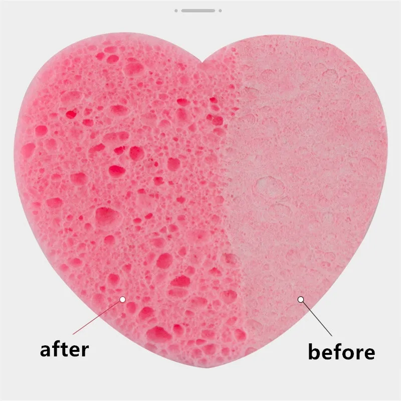 Hartvorm Herbruikbare Gezichtssponzen Pad 10/50/100PCS Gecomprimeerd Natuurlijke Exfoliërende Reinigingspads voor Gezicht