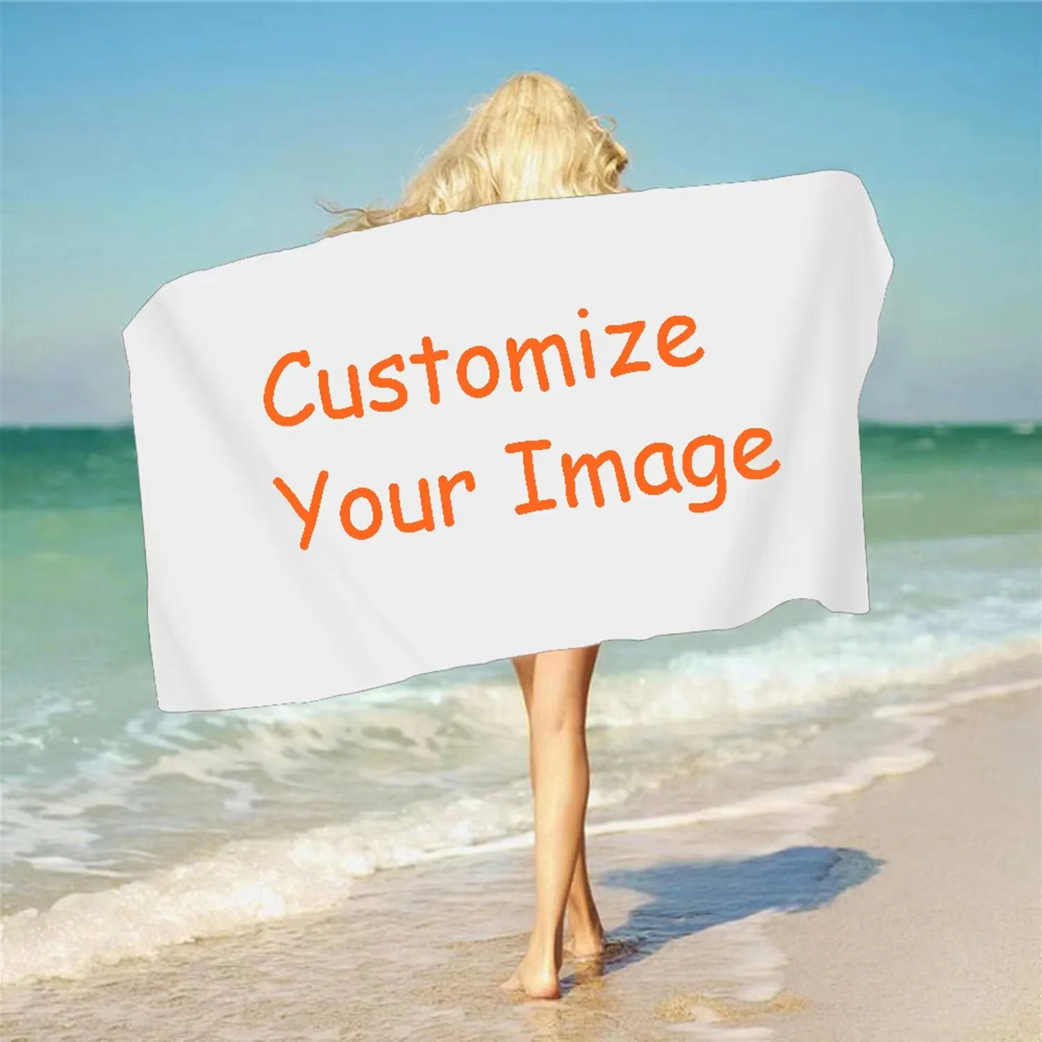 Personalized Microfiber Beach Towel Custom Photo/Logo Oversized Beach Towel for Bath Pool Sports Camping Summer Party Gift