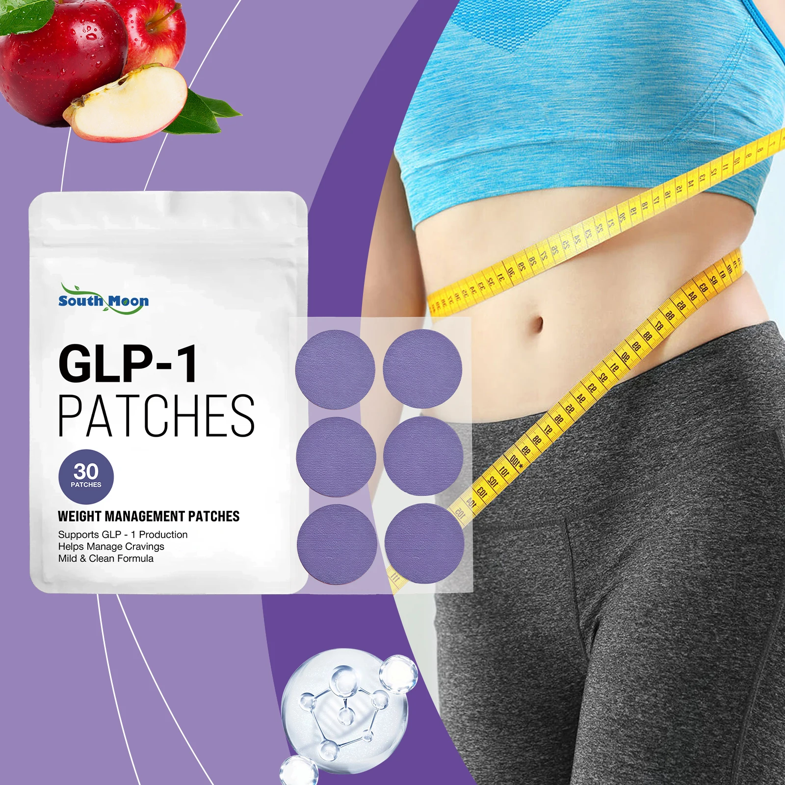 GLP1 بقع فقدان الوزن تحفز انسيولين تقليل الشهية يمنع إزالة السيلوليت ملصق إدارة الوزن الصحي