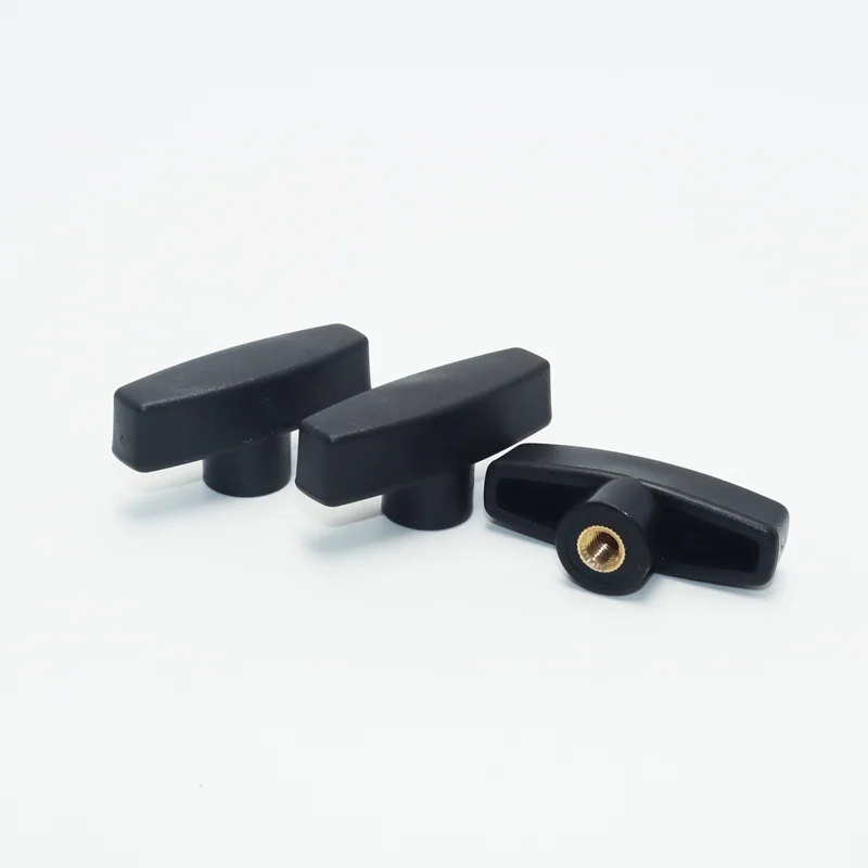 2/4pcs Plum Bakelite Hand Tighten Nut 65# M6 M8 M10 Z-type Butterfly Nut Plastic Handle Screw Cap Straight Type Rubber Head Nut